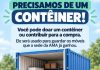 AMA de Balneário Piçarras faz campanha para conseguir contêiner e armazenar móveis da nova sede