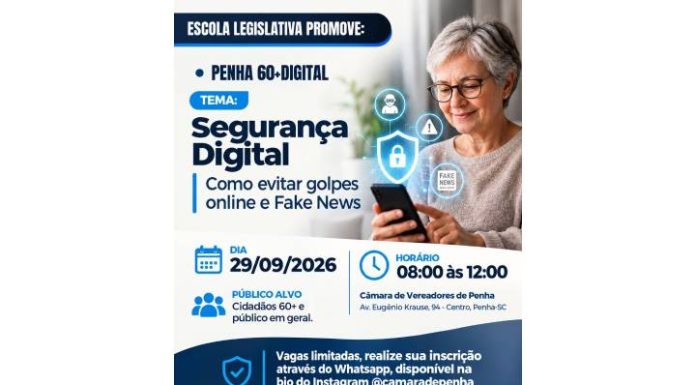 Escola Legislativa Popular promove curso sobre segurança digital em Penha