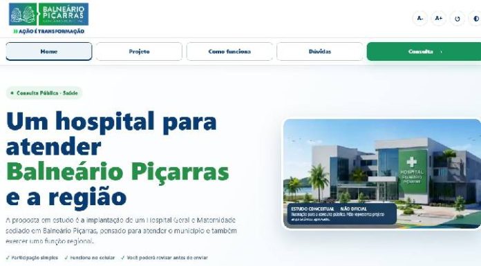 Diálogo Público apresenta resultado de consulta sobre implantação de hospital em Balneário Piçarras na próxima quarta-feira (7)