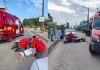 Colisão entre carro e moto deixa mulher ferida em Penha